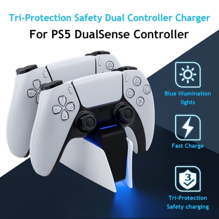 Honcam Tri-Protection Safety Dual Controller Charger for PS5 DualSense/DualSense Edge - White price history and forecast - Mcbazel ps5-010059