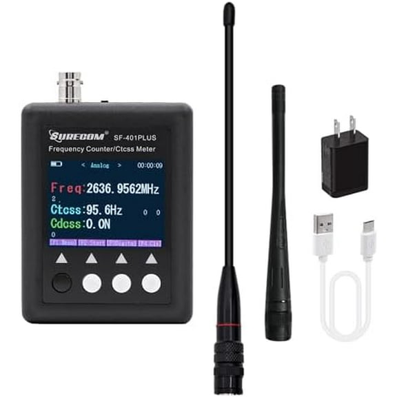 McbazelSF401 Plus 27Mhz-3000Mhz Radio Portable Frequency Counter Meter with CTCCSS DCS Decoder$$Electrical