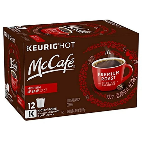 Mccaf Premium Roast Coffee, Medium Roast, K-Cup Pods, 12 Count