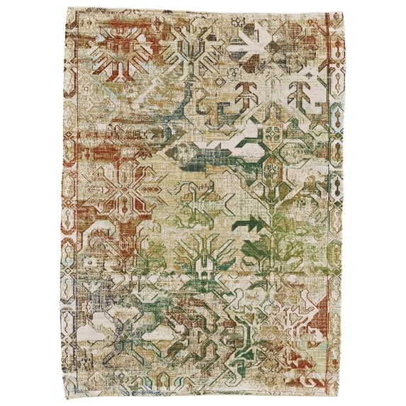 Mcclare Modern Floral & Botanical, Green/Red/Ivory, 5' x 8' Area Rug