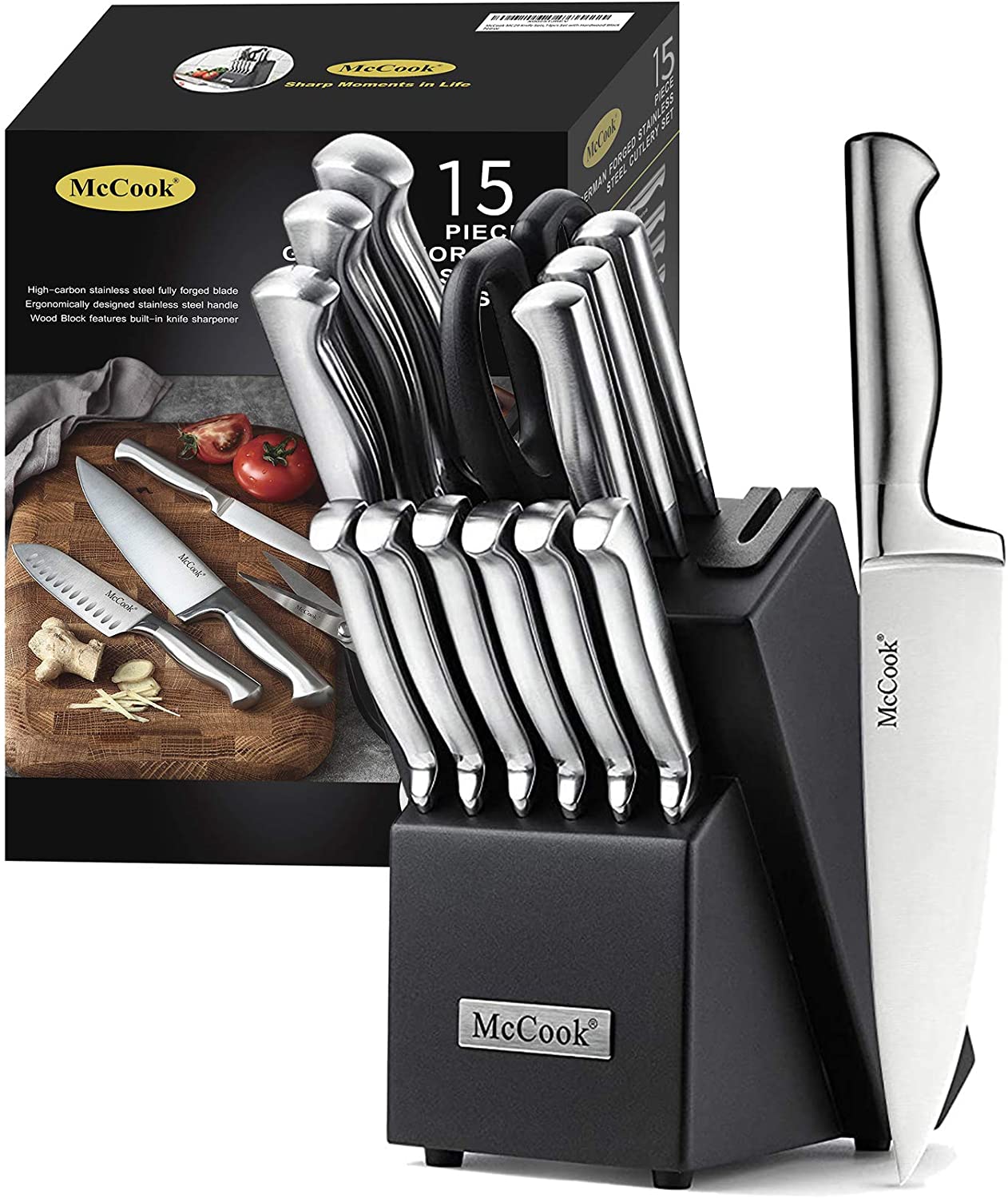 Calphalon Precision Cutlery Self Sharpening Knife Block Set with