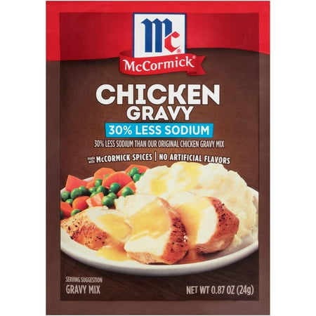McCormick 30% Less Sodium DNF2 Chicken Gravy Mix, 0.87 oz (Pack of 12)