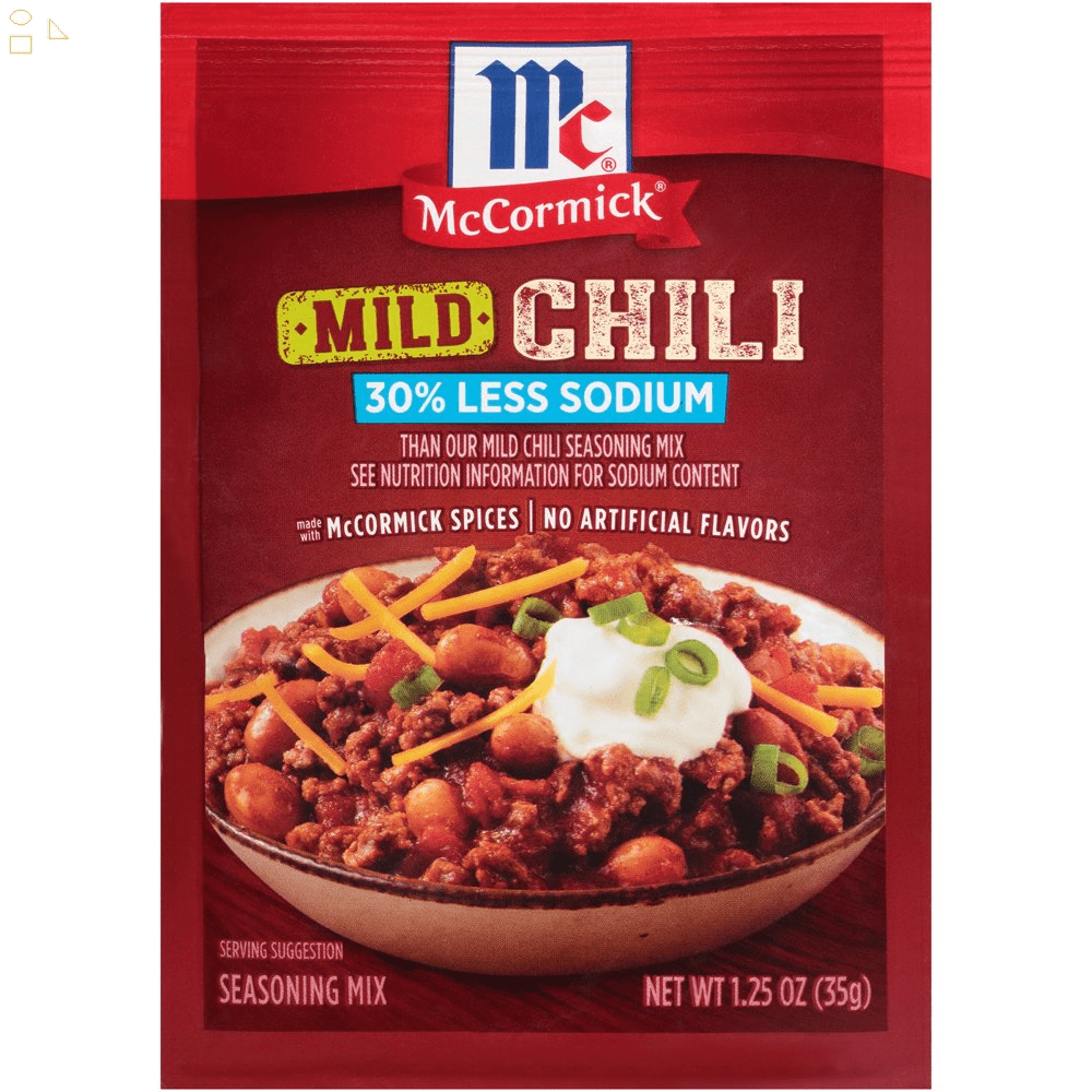 Mccormick Chili Seasoning Mix Mild 30 Less Sodium, 1.25 Oz
