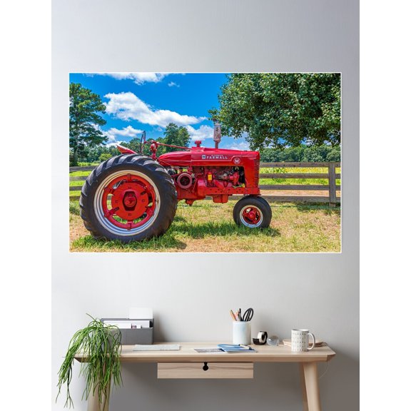 Mccormick Farmall On Farm Poster Wall Art, Modern Wall Decor For Living Room Bedroom, 8x12 UNFRAMED