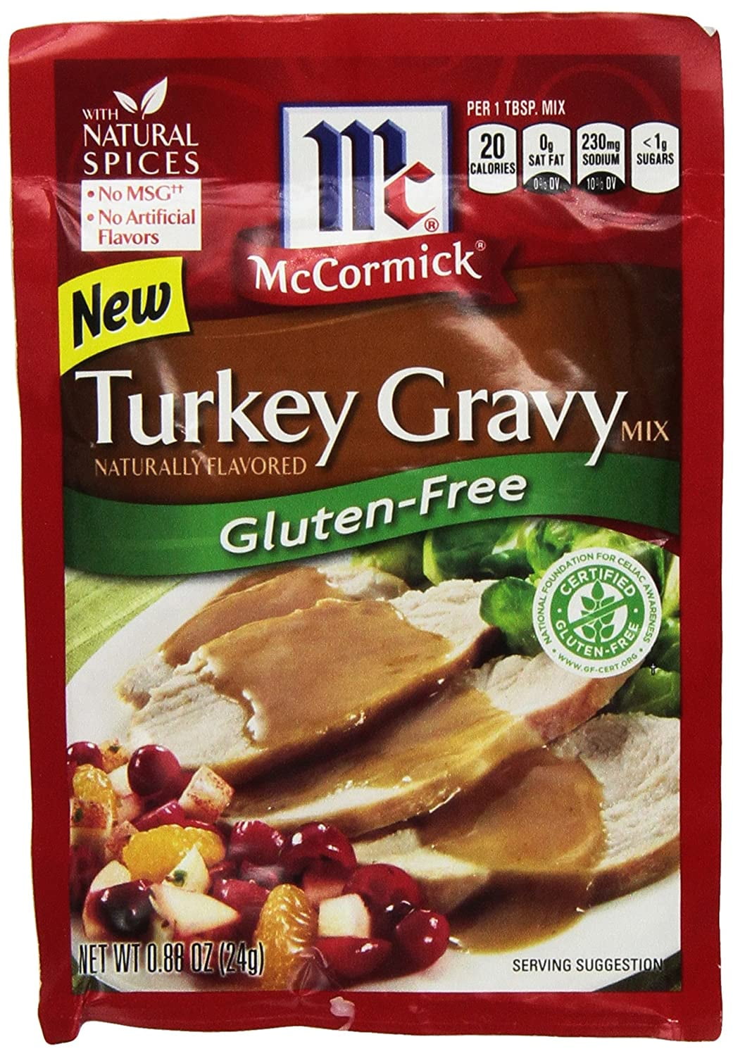 Mccormick Gluten Free Turkey Gravy Mix (4 Pack) .88 Oz Packets