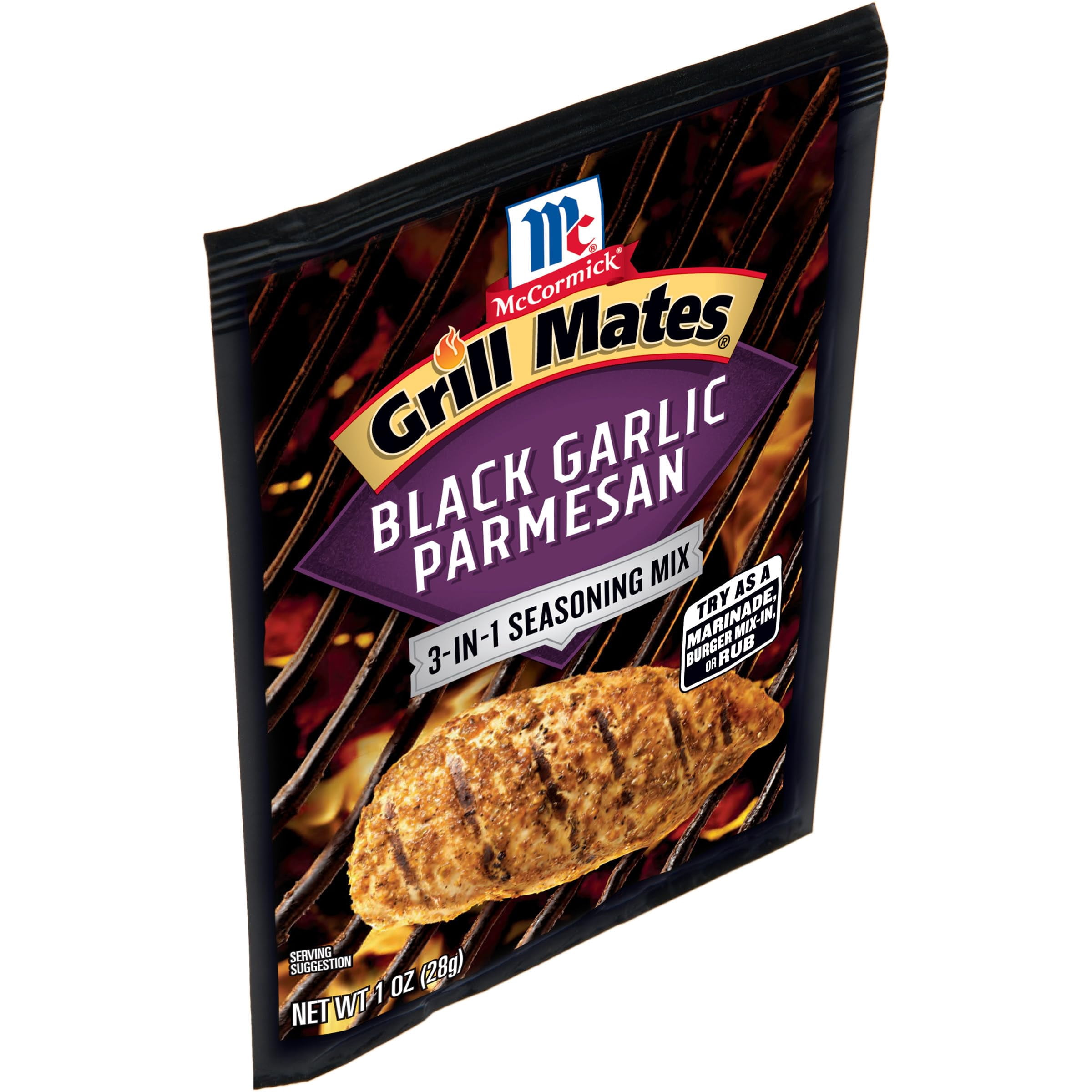 Mccormick Grill Mates Black Garlic Parmesan 3-In-1 Seasoning Mix, 1 Oz ...