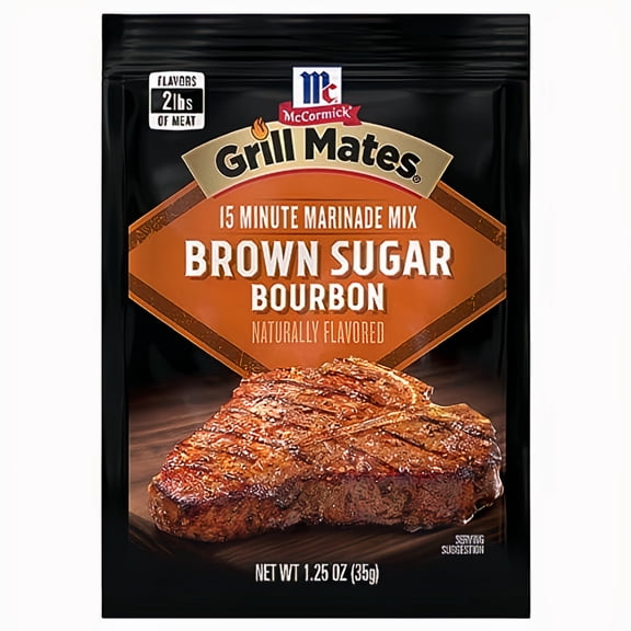 McCormick Grill Mates Brown Sugar Bourbon Marinade 1.25 oz Packet (Pack of 48)