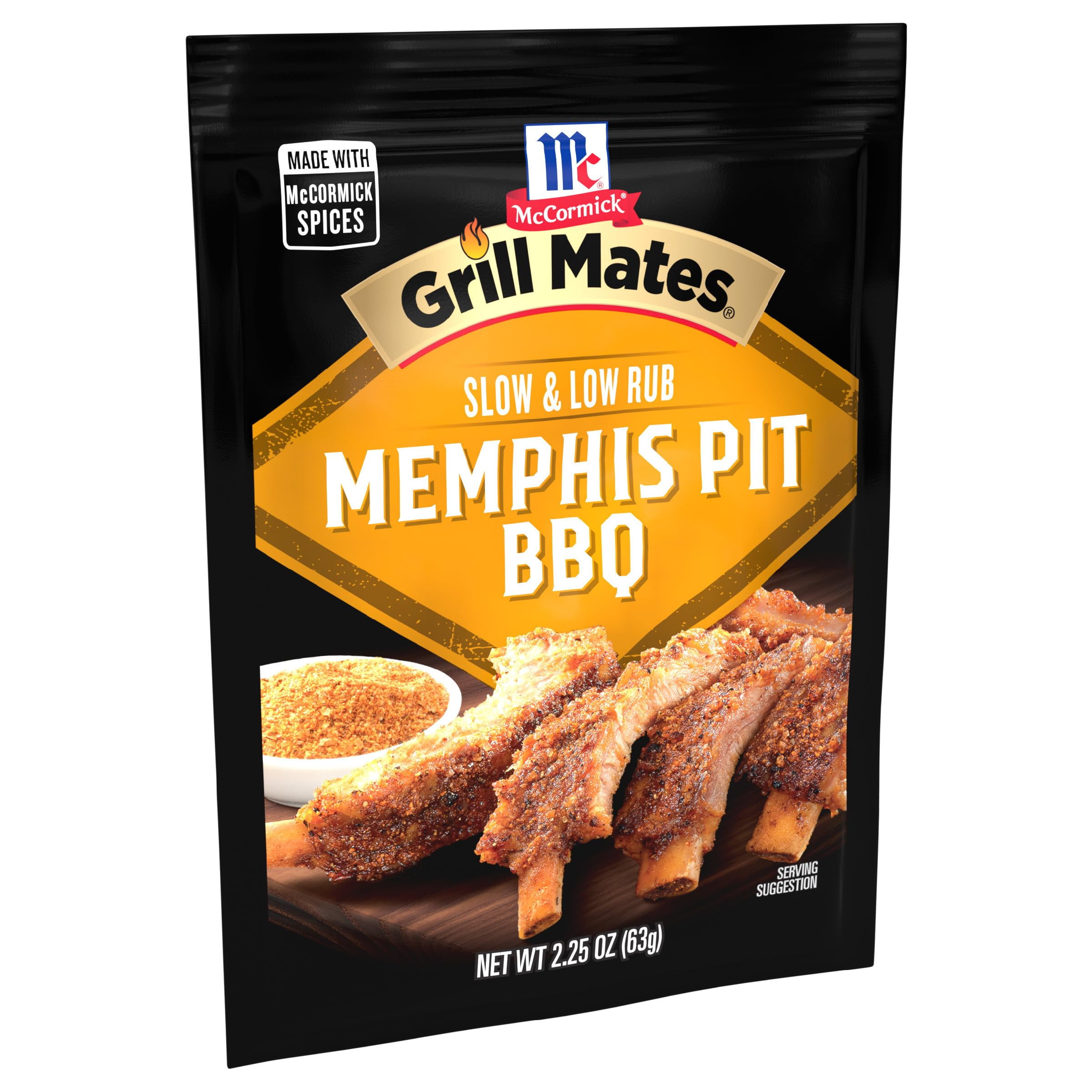 Mccormick Grill Mates Slow & Low Memphis Pit Bbq Rub, 2.25 Oz (Pack Of