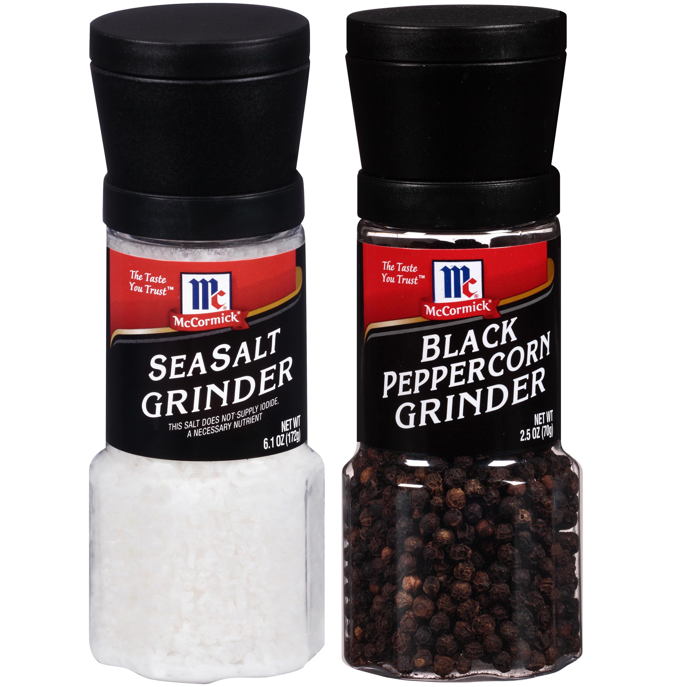 Mccormick Grinders Sea Salt Grinder, 6.1 Oz With Mccormick Black