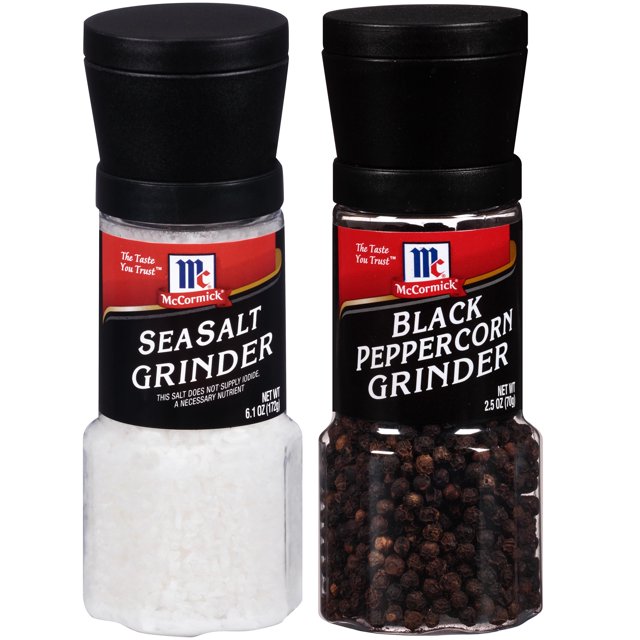 Mccormick Grinders Sea Salt Grinder, 6.1 Oz With Mccormick Black