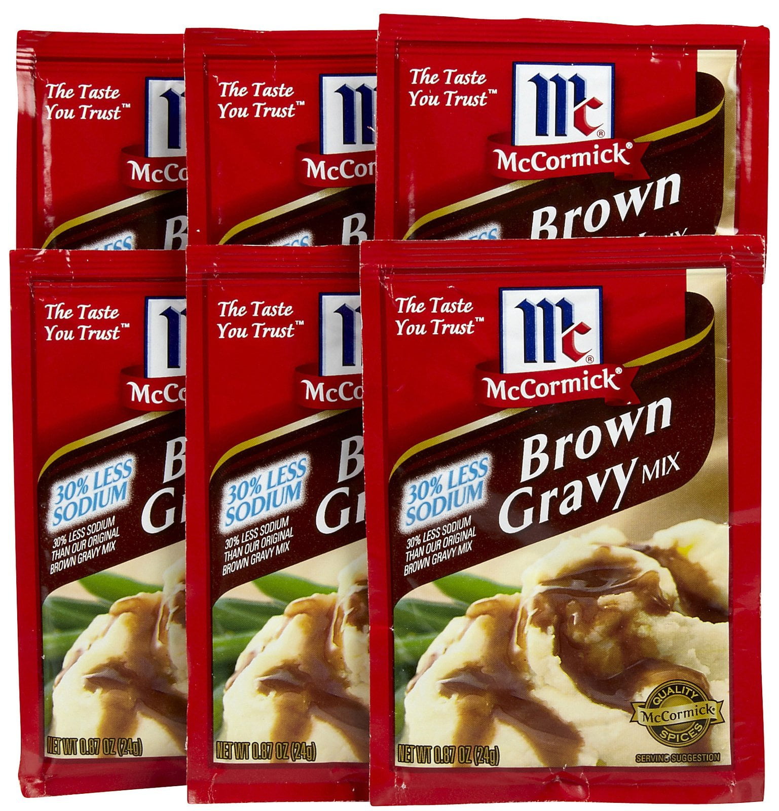 Mccormick LoSodium Brown Gravy Mix, 0.87 Oz, 6 Pk