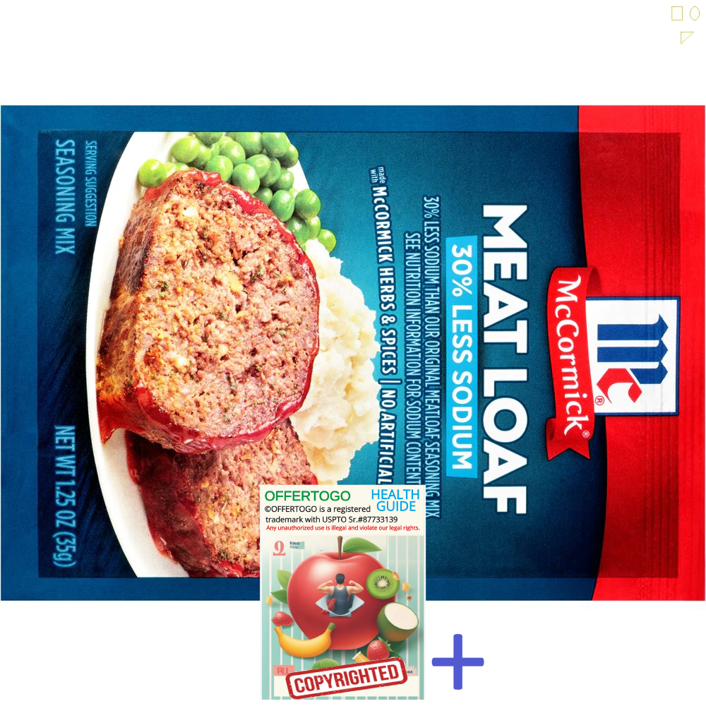 Mccormick. Meat Loaf 30 Less Sodium Seasoning Mix, 1.25 Oz Bundle with