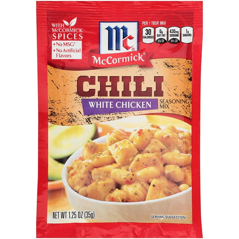 Chili Powder White Chicken Chili Packet Ingredients Slow Cooker