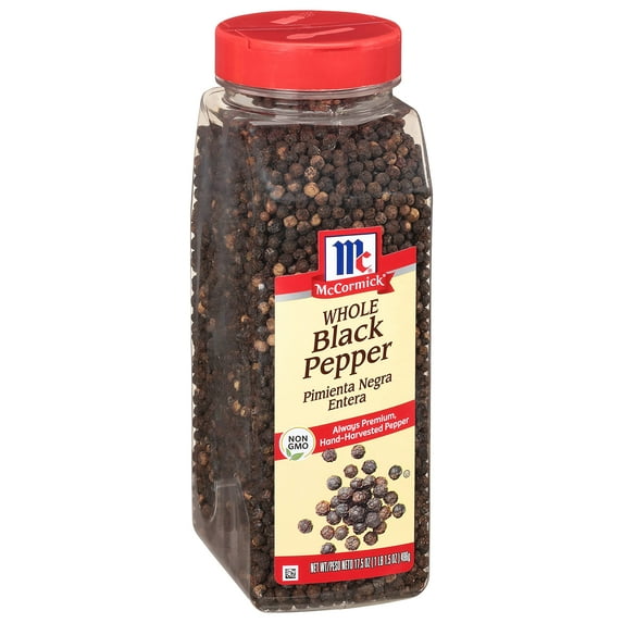 McCormick Whole Black Pepper MFF30 (Made with Whole Peppercorns), 17.5 oz