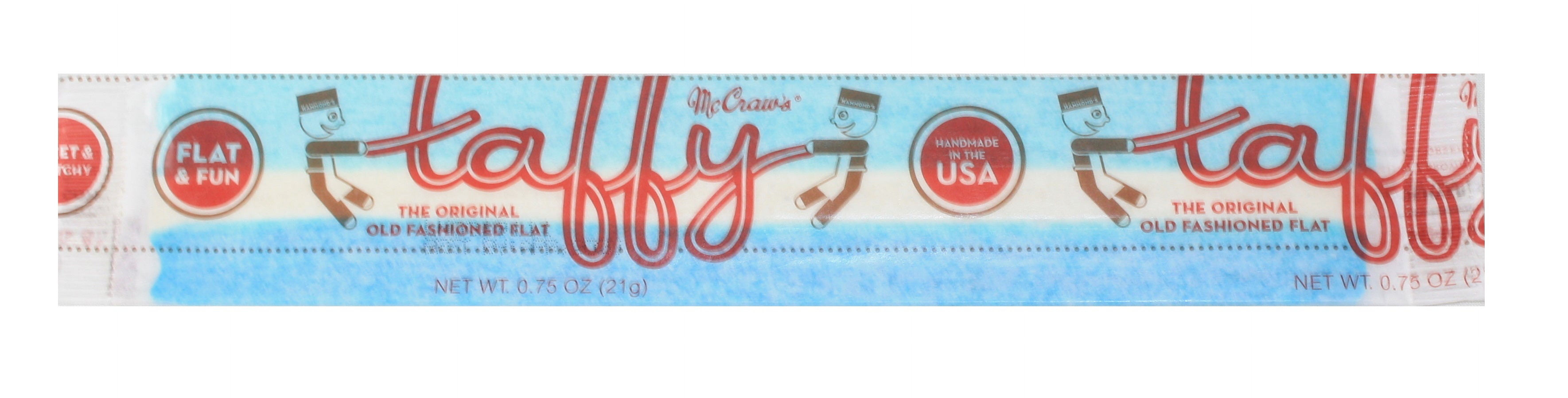Mccraw's 3Pack McCraws Huge Flat Taffy Blue Raspberry (Blue/White