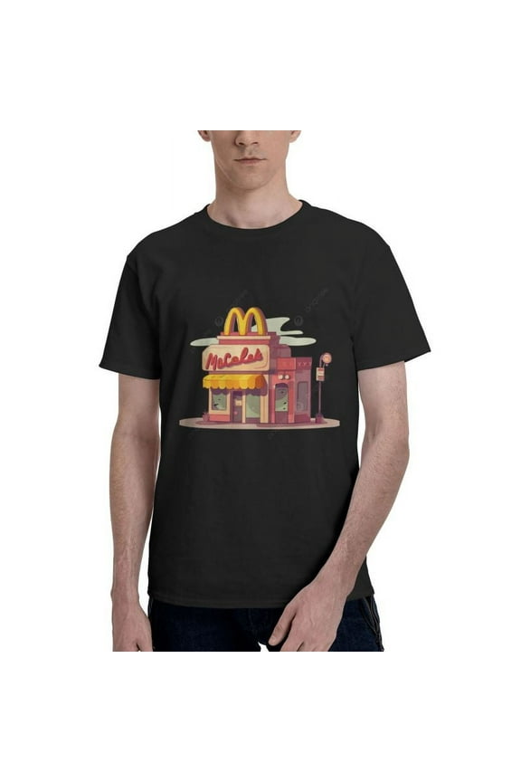 Mcdonald'S Logo Men'S Basic Short Sleeve T-Shirt Fad Black 6x-Large