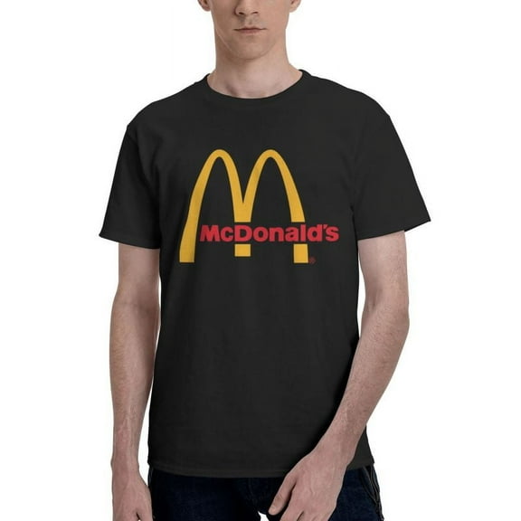Mcdonald'S Logo Men'S Basic Short Sleeve T-Shirt Fad Black Small