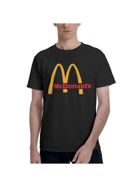 Mcdonald'S Logo Men'S Basic Short Sleeve T-Shirt Fad Black Small