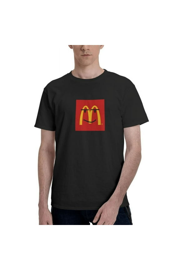 Mcdonald'S Logo Men'S Basic Short Sleeve T-Shirt Fad Black Small