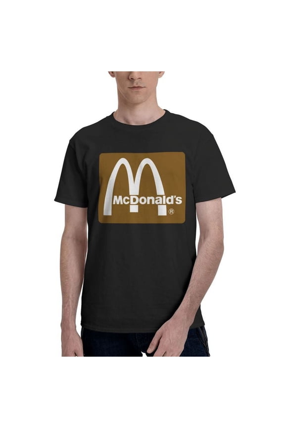Mcdonald'S Logo Men'S Basic Short Sleeve T-Shirt Fad Black Small