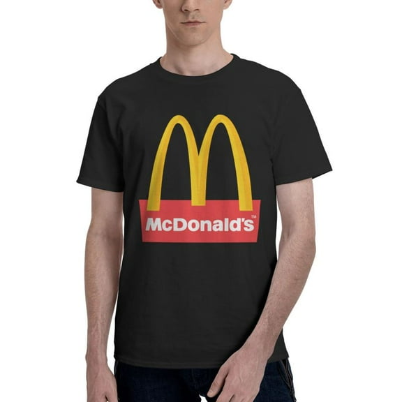 Mcdonald'S Logo Men'S Basic Short Sleeve T-Shirt Fad Black X-Large