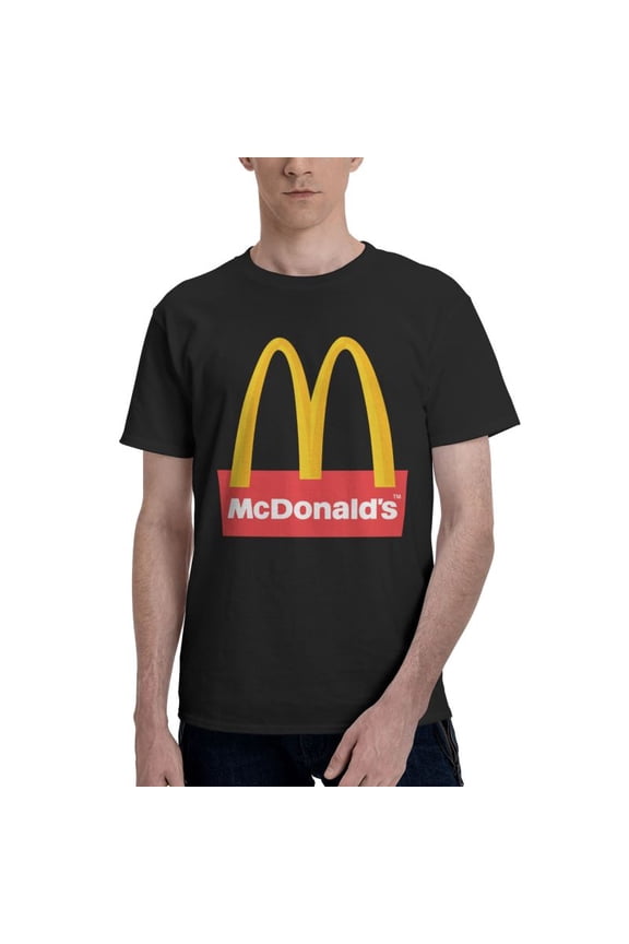 Mcdonald'S Logo Men'S Basic Short Sleeve T-Shirt Fad Black X-Large