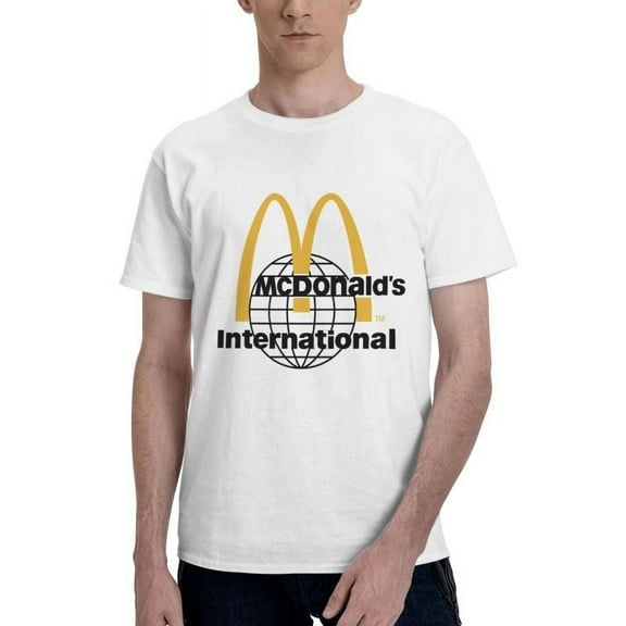 Mcdonald'S Logo Men'S Basic Short Sleeve T-Shirt Fad White Large