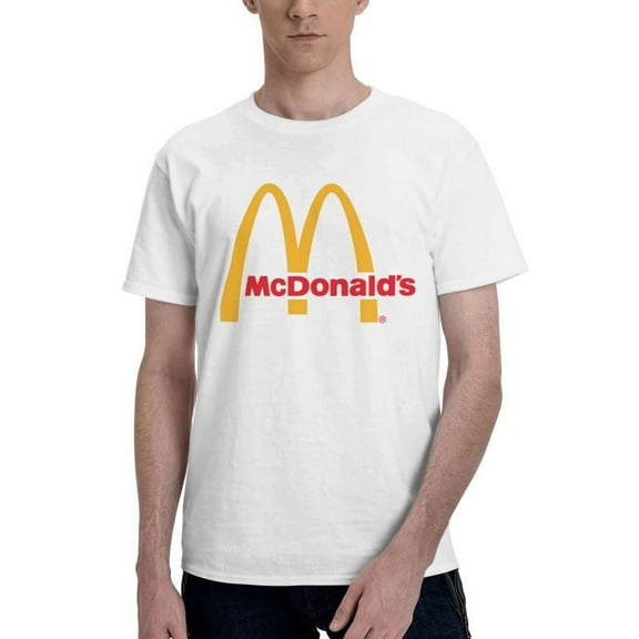 Mcdonald'S Logo Men'S Basic Short Sleeve T-Shirt Fad White Medium