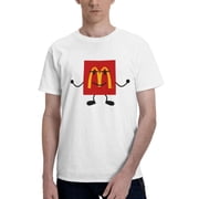 McdonaldS Logo MenS Basic Short Sleeve T-Shirt Fad White Small
