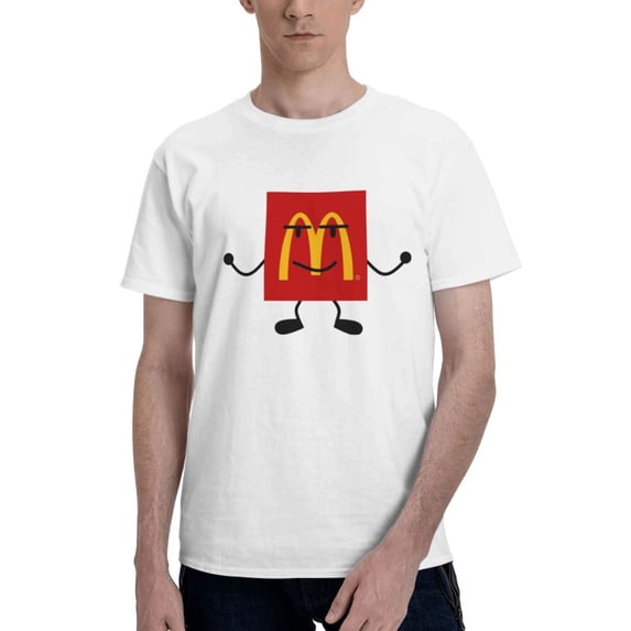 Mcdonald'S Logo Men'S Basic Short Sleeve T-Shirt Fad White Small