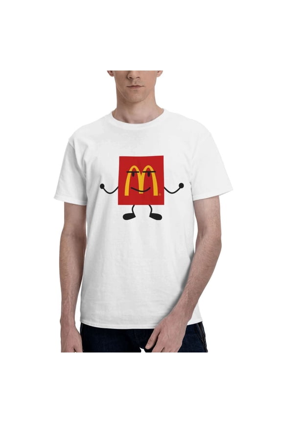 Mcdonald'S Logo Men'S Basic Short Sleeve T-Shirt Fad White Small