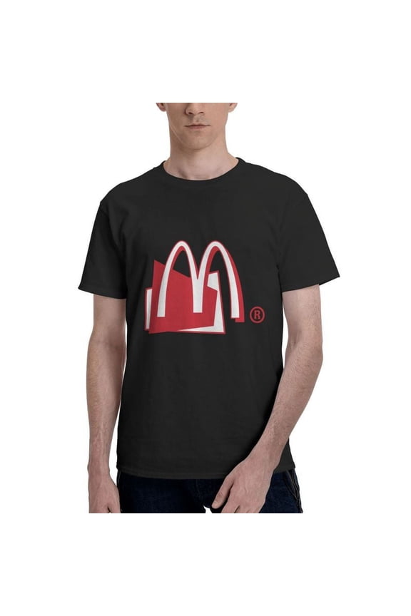 Mcdonald'S Logo Men'S Basic Short Sleeve T-Shirt Fashion Black Large