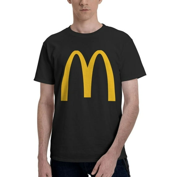 Mcdonald'S Logo Men'S Basic Short Sleeve T-Shirt Fashion Black Small