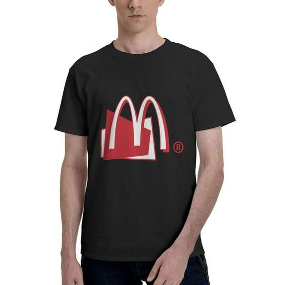 Mcdonald'S Logo Men'S Basic Short Sleeve T-Shirt Fashion Black Small