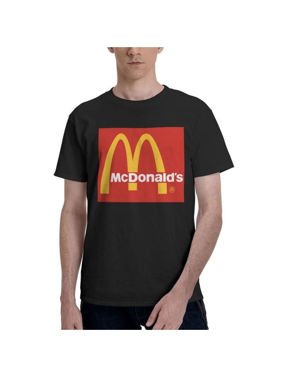 Mcdonald'S Logo Men'S Basic Short Sleeve T-Shirt Fashion Black Small