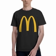 McdonaldS Logo MenS Basic Short Sleeve T-Shirt Fashion Black Small