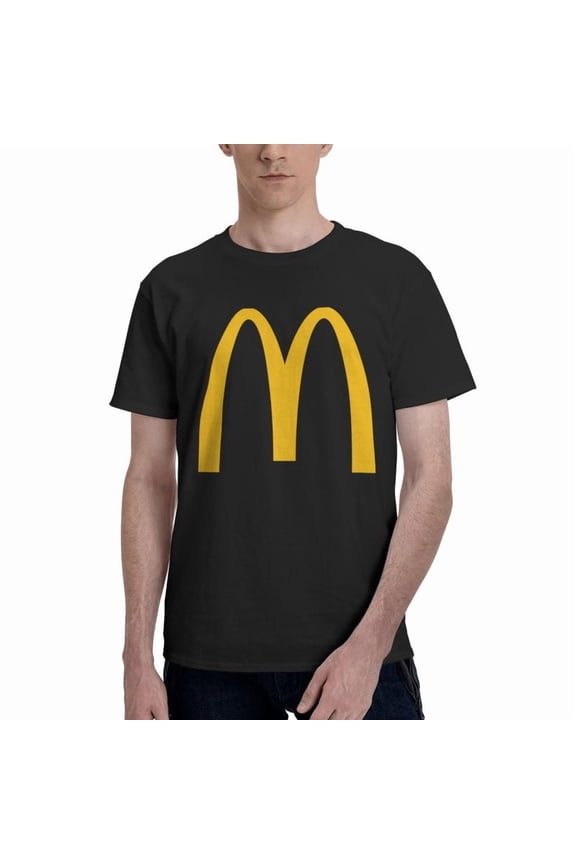 Mcdonald'S Logo Men'S Basic Short Sleeve T-Shirt Fashion Black Small