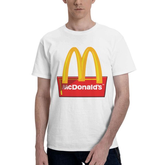Mcdonald'S Logo Men'S Basic Short Sleeve T-Shirt Fashion White 3x-Large