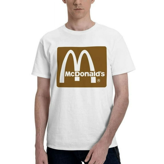 Mcdonald'S Logo Men'S Basic Short Sleeve T-Shirt Fashion White Medium