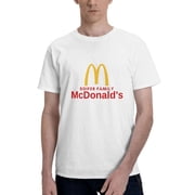 McdonaldS Logo MenS Basic Short Sleeve T-Shirt Fashion White Small