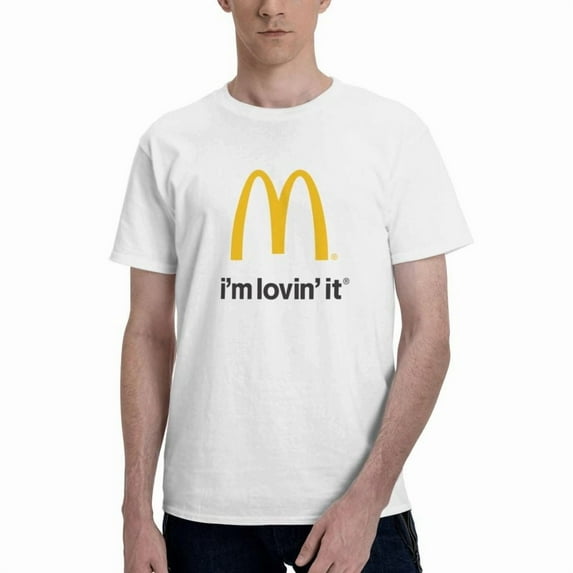 Mcdonald'S Logo Men'S Basic Short Sleeve T-Shirt Fashion White X-Large