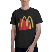 McdonaldS Logo MenS Basic Short Sleeve T-Shirt Fashionable Black Large