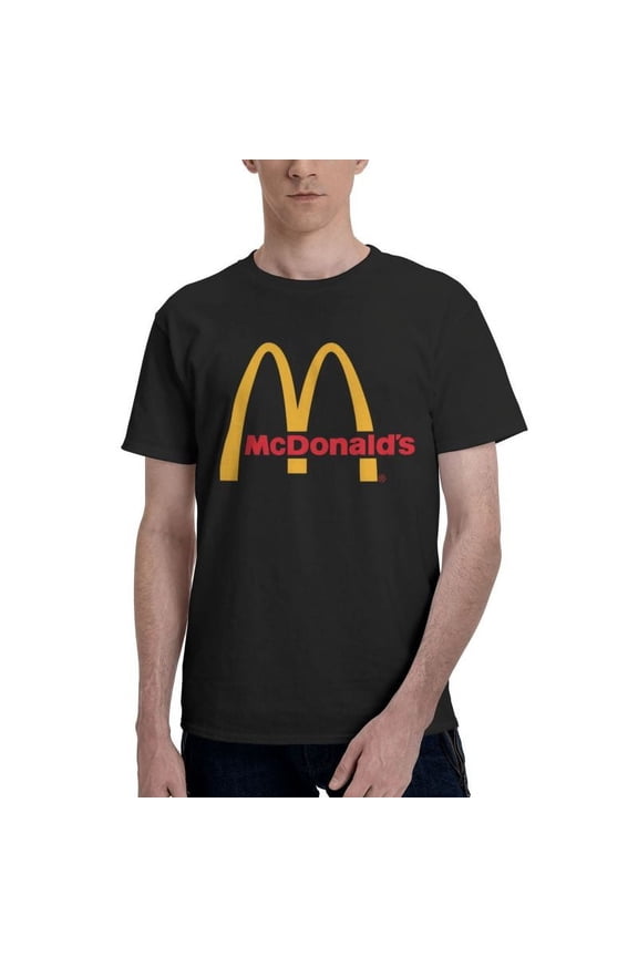 Mcdonald'S Logo Men'S Basic Short Sleeve T-Shirt Fashionable Black Medium