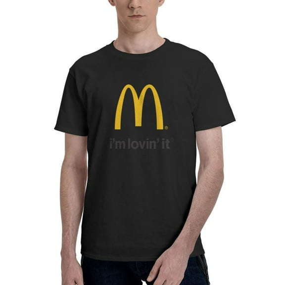Mcdonald'S Logo Men'S Basic Short Sleeve T-Shirt Fashionable Black Small