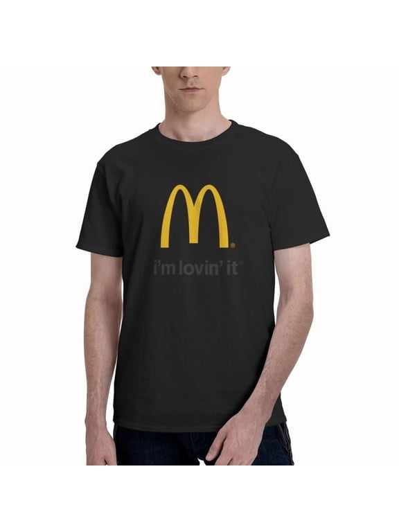 Mcdonald'S Logo Men'S Basic Short Sleeve T-Shirt Fashionable Black Small