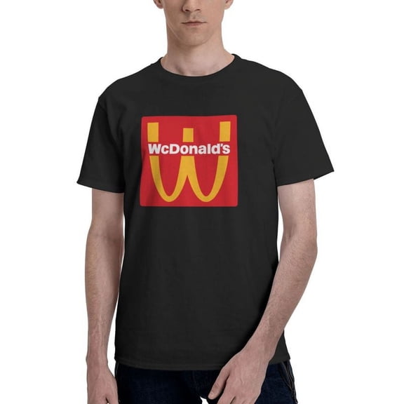 Mcdonald'S Logo Men'S Basic Short Sleeve T-Shirt Fashionable Black Xx-Large