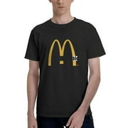 McdonaldS Logo MenS Basic Short Sleeve T-Shirt Fashionable Black Xx-Large
