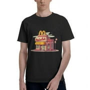 McdonaldS Logo MenS Basic Short Sleeve T-Shirt Fashionable Black Xx-Large