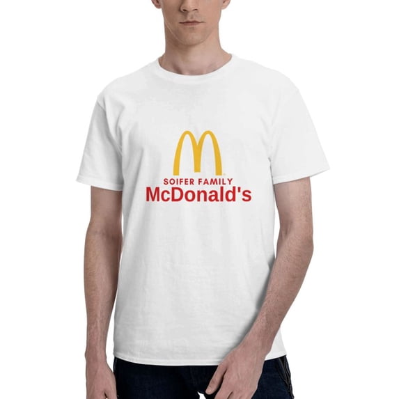 Mcdonald'S Logo Men'S Basic Short Sleeve T-Shirt Fashionable White 6x-Large