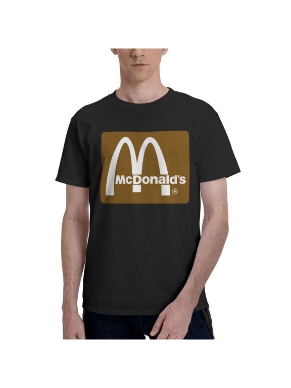 Mcdonald'S Logo Men'S Basic Short Sleeve T-Shirt Vogue Black Large